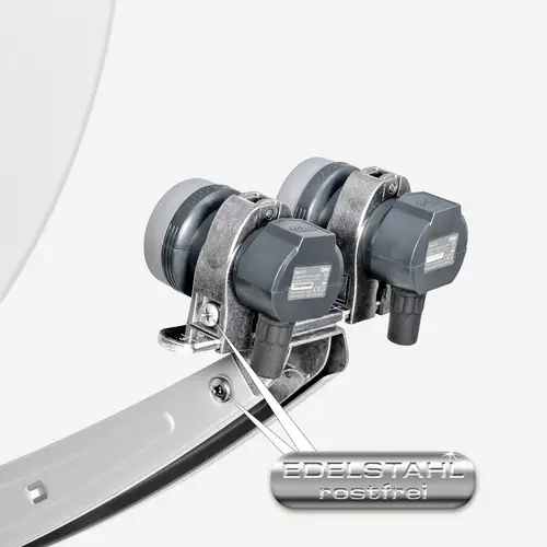 Fuba Sat Anlage 1 Teilnehmer - 2 Satelliten (z.B. Astra/Hotbird) | DAA 780 W Satellitenschüssel 80cm Alu weiß (Testergebnis: ausgezeichnet)* + 2x Si Fuba Sat Anlage 1 Teilnehmer - 2 Satelliten (z.B. Astra/Hotbird) | DAA 780 W Satellitenschüssel 80cm Alu weiß (Testergebnis: ausgezeichnet)* + 2x Si