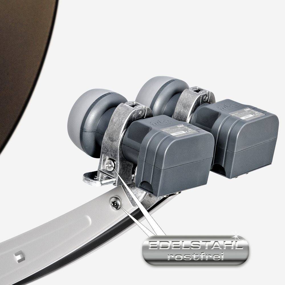 Fuba Sat Anlage 2 Teilnehmer - 2 Satelliten (z.B. Astra/Hotbird) | DAA 780 B Satellitenschüssel 80cm Alu braun (Testergebnis: ausgezeichnet)* + 2x