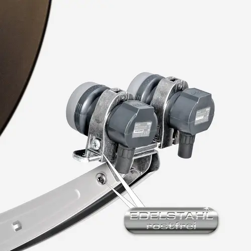 Fuba Sat Anlage 1 Teilnehmer - 2 Satelliten (z.B. Astra/Hotbird) | DAA 780 B Satellitenschüssel 80cm Alu braun (Testergebnis: ausgezeichnet)* + 2x Fuba Sat Anlage 1 Teilnehmer - 2 Satelliten (z.B. Astra/Hotbird) | DAA 780 B Satellitenschüssel 80cm Alu braun (Testergebnis: ausgezeichnet)* + 2x