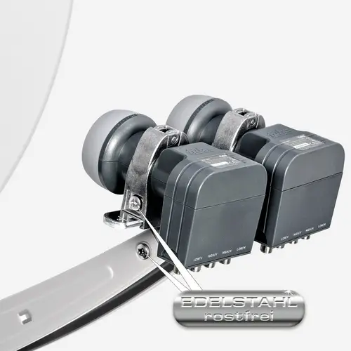 Fuba Sat Anlage 24 Teilnehmer - 2 Satelliten (z.B. Astra/Hotbird) | DAA 780 W Satellitenschüssel 80cm Alu weiß (Testergebnis: ausgezeichnet)* + 2x Fuba Sat Anlage 24 Teilnehmer - 2 Satelliten (z.B. Astra/Hotbird) | DAA 780 W Satellitenschüssel 80cm Alu weiß (Testergebnis: ausgezeichnet)* + 2x