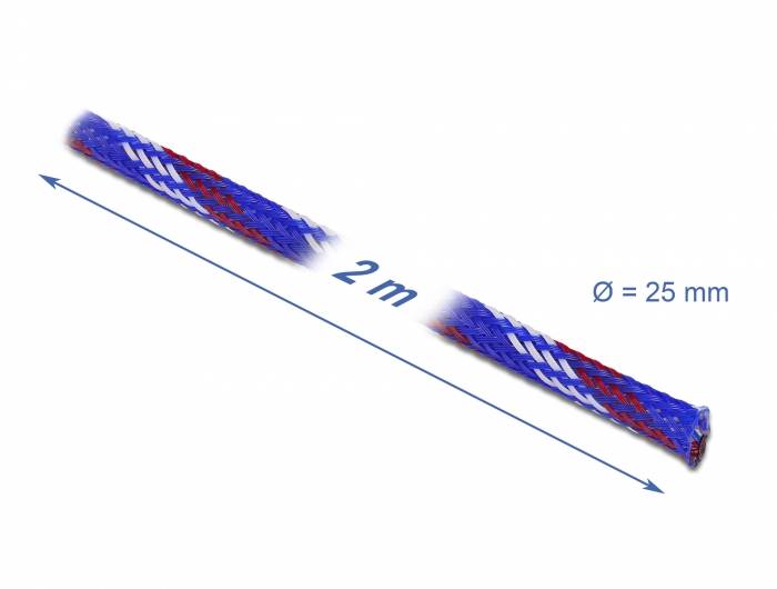 Delock - Geflechtschlauch - dehnbar - 2 m - weiß