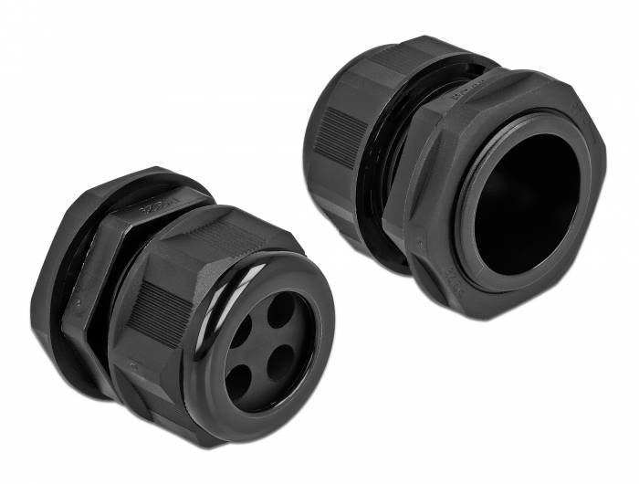 DeLOCK PG29 - Kabelverschraubung - Schwarz (Packung mit 2)