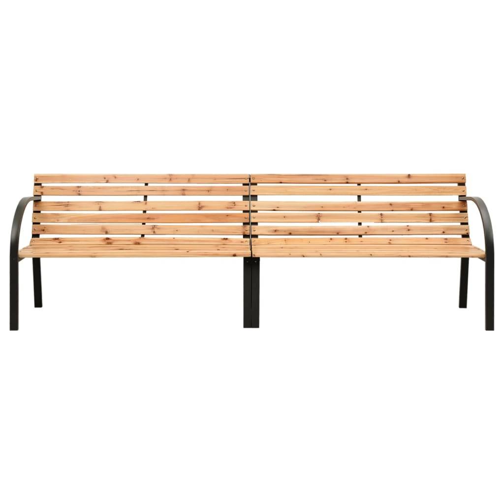 vidaXL Doppel-Gartenbank 225 cm Massivholz Tanne