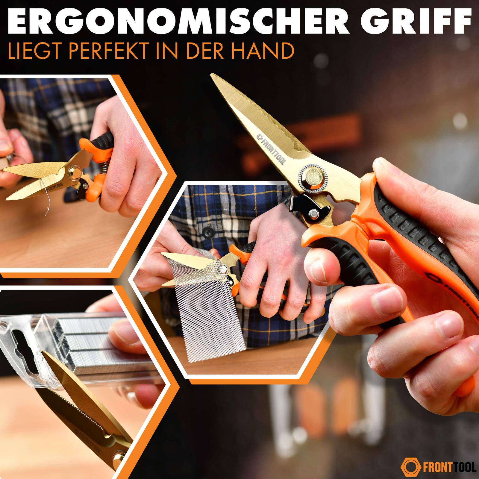FRONTTOOL Universalschere Allzweckschere Multifunktionsschere