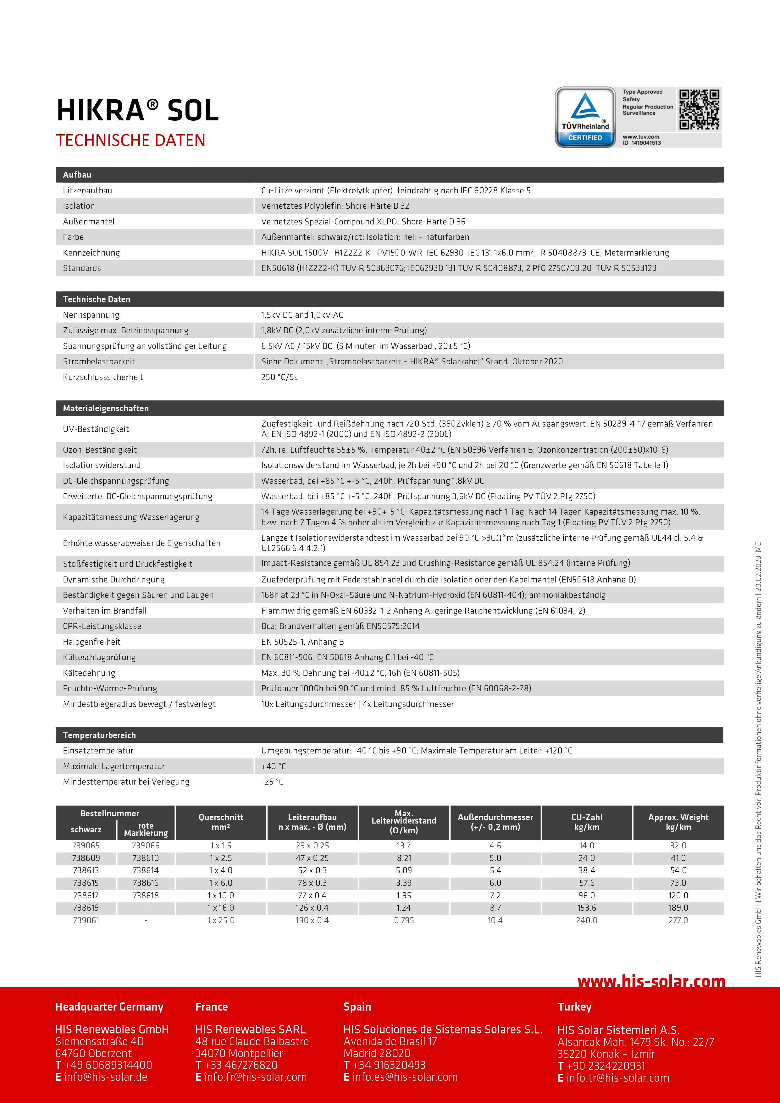 Solarkabel HIKRA® SOL 100m 6mm² Schwarz Solar Kabel PV Anschluss Photovoltaik