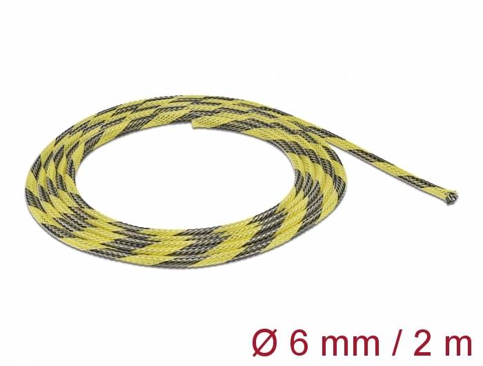 Delock - Geflechtschlauch - dehnbar - 2 m - Schwarz