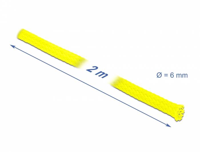 Delock - Geflechtschlauch - dehnbar - 2 m - Gelb