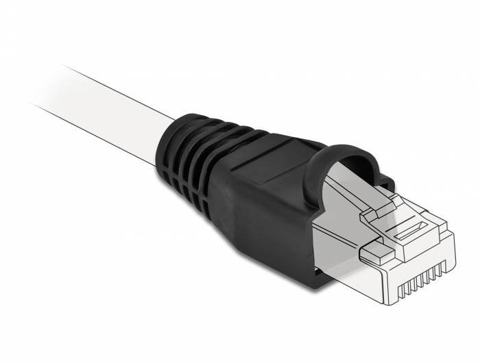 Delock Strain relief for RJ45 plug - Netzwerkkabel-Knickschutz - Schwarz (Packung mit 20)
