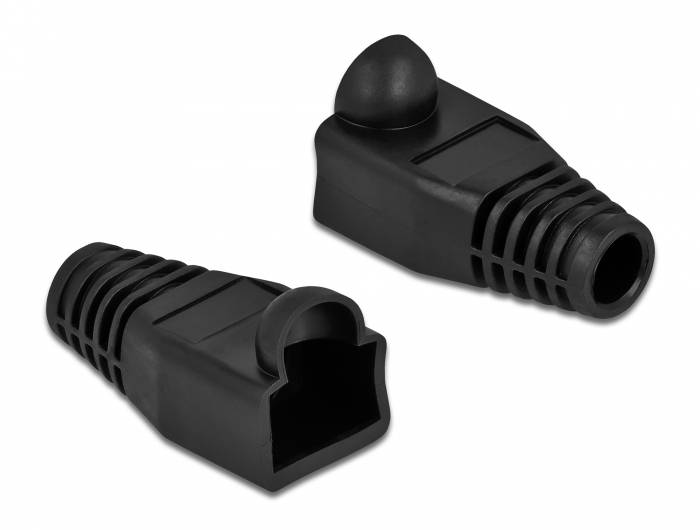 Delock Strain relief for RJ45 plug - Netzwerkkabel-Knickschutz - Schwarz (Packung mit 20)