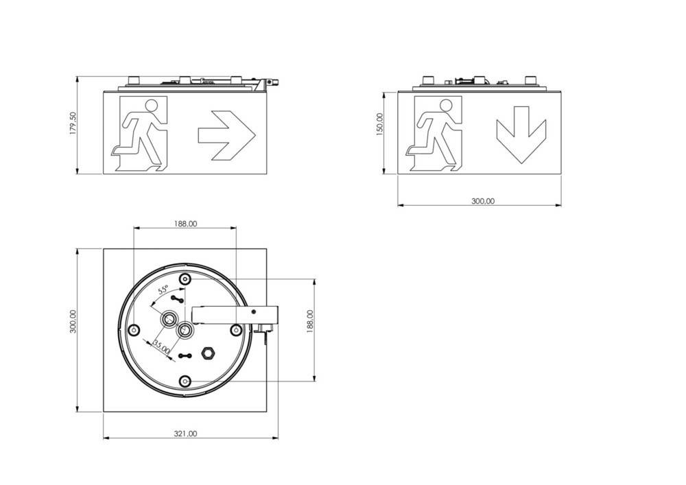 RP-Technik LED-Rettungszeichenleuchte WHXD413SC