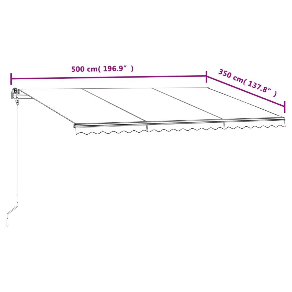 vidaXL Markise Automatisch Einziehbar 500x350 cm Gelb und Weiß