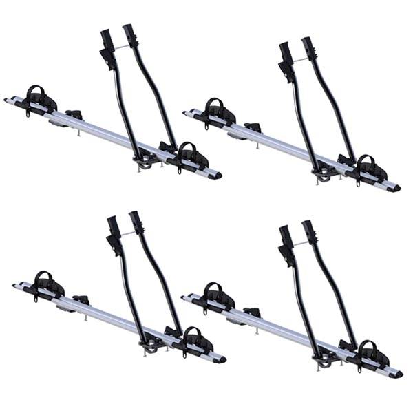 4x Fahrradträger SAGITTAR + Alu Dachträger RB003 kompatibel mit für Suzuki S-Cross (5Türer) ab 2014
