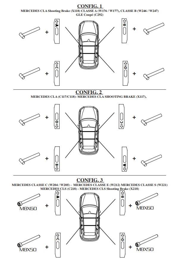 Dachbox VDPMAA460 460 Liter schwarz glänzend abschließbar + Dachträger VDP EVO ALU kompatibel mit für Mercedes Classe S (W221) 4 Türer 2005-2013