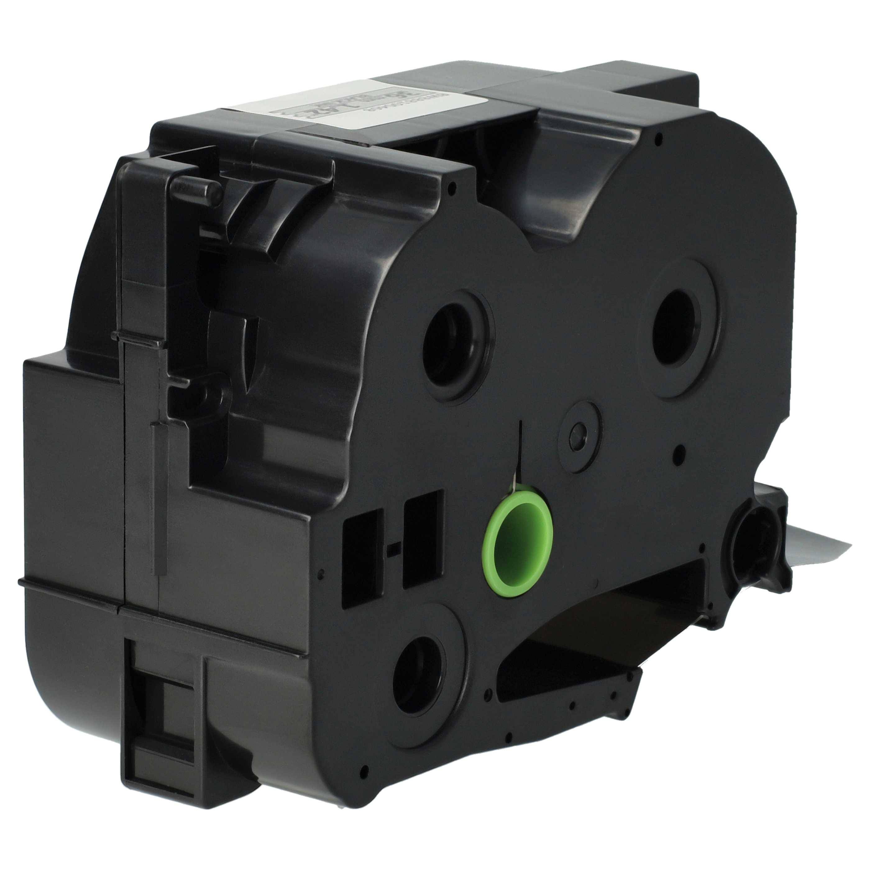 vhbw 1x Schriftband-Kassette kompatibel mit Brother PT 550, 9200, 550A, 3600, 530, 9200DX Etiketten-Drucker 8m x 36mm Schwarz auf Silber, Laminiert