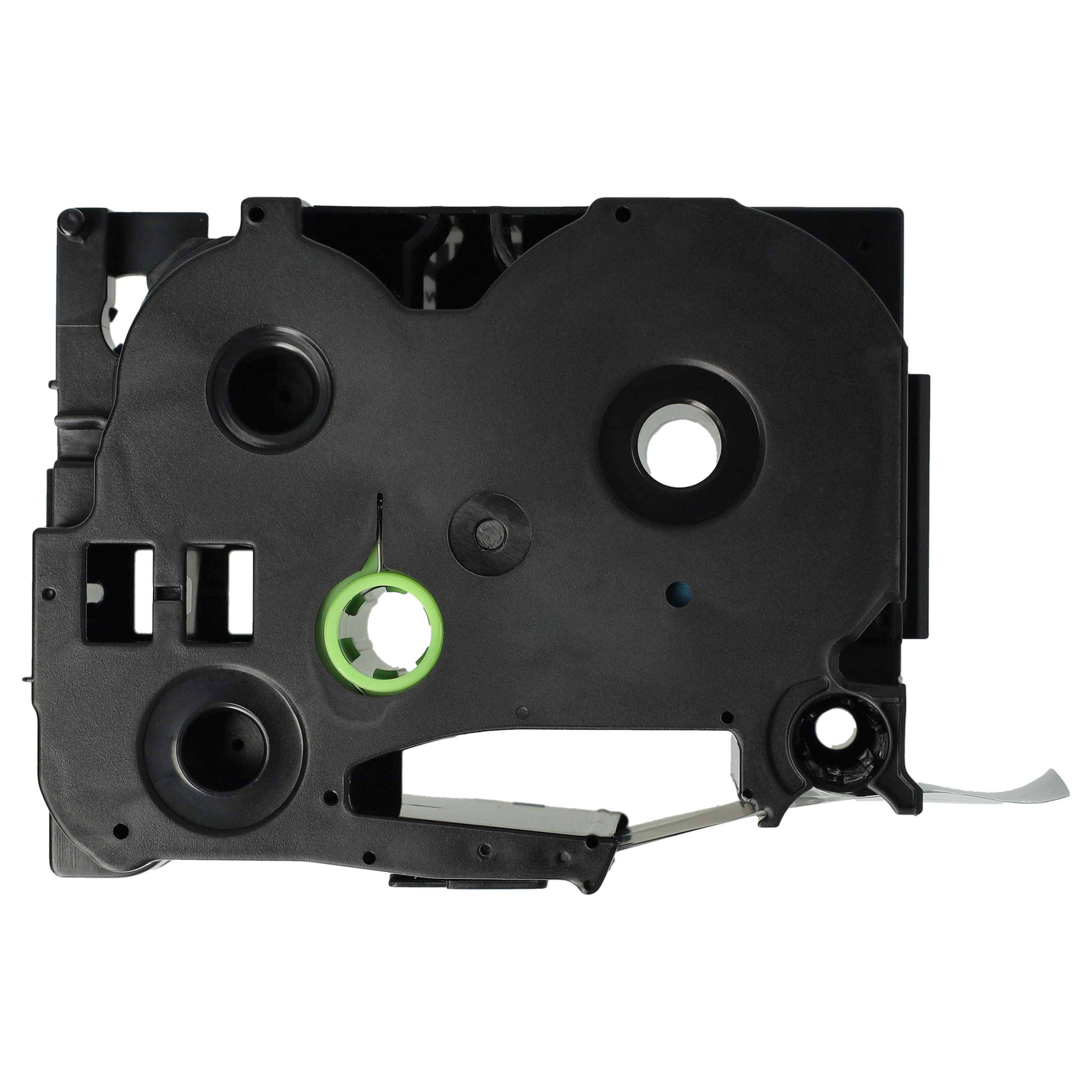 vhbw 1x Schriftband-Kassette kompatibel mit Brother PT 550, 9200, 550A, 3600, 530, 9200DX Etiketten-Drucker 8m x 36mm Schwarz auf Silber, Laminiert