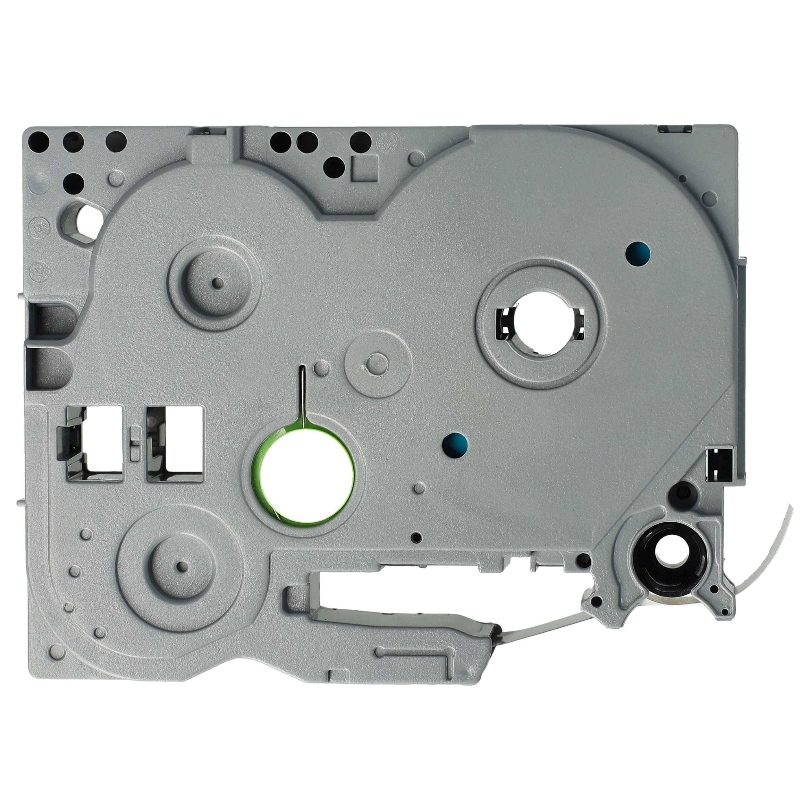 vhbw 1x Schriftband-Kassette kompatibel mit Brother PT 2100VP, 220, 210E, 2110 Etiketten-Drucker 8m x 9mm Schwarz auf Weiß, Extra Stark, Laminiert