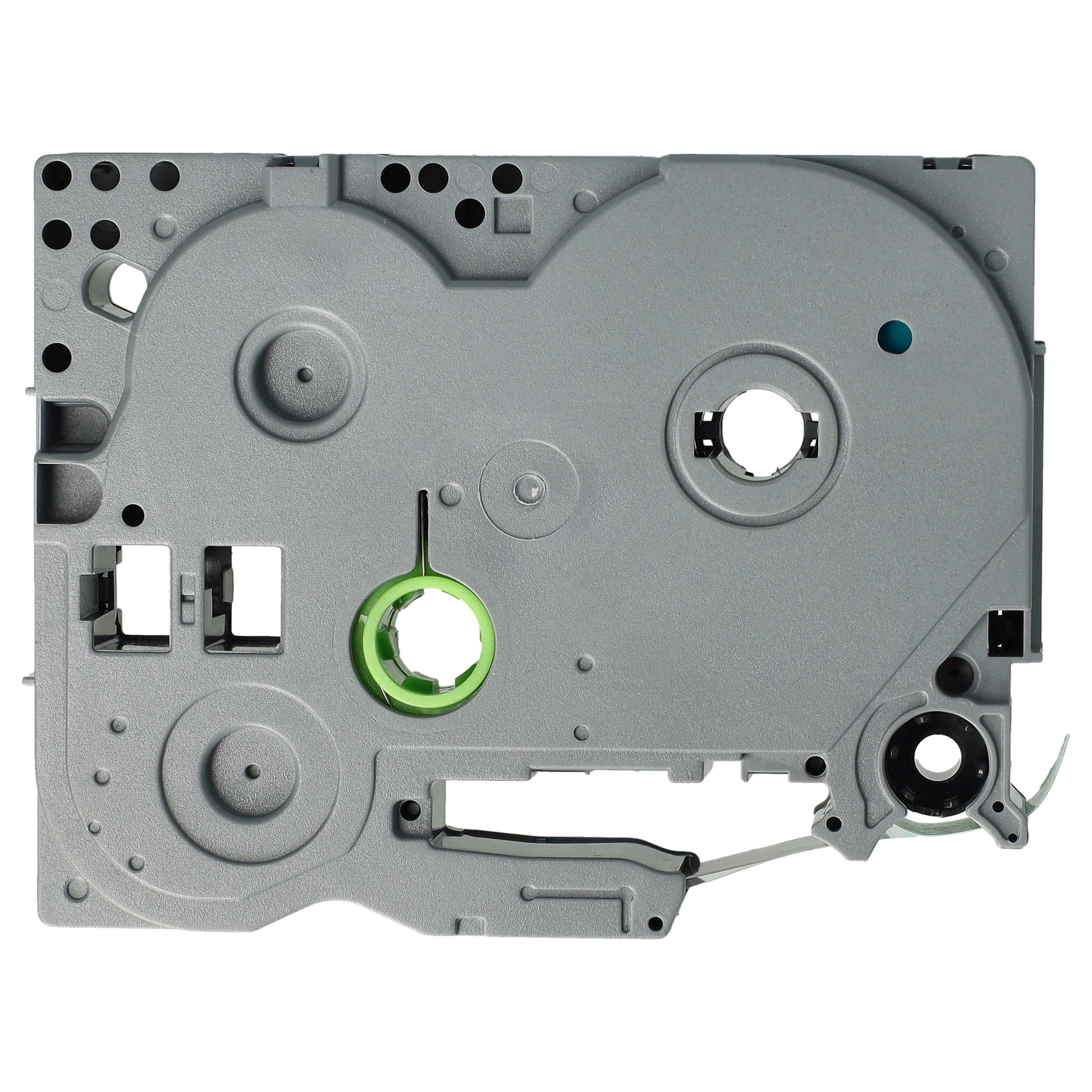 vhbw 1x Schriftband-Kassette kompatibel mit Brother PT 1250, 1230PC, 1250J Etiketten-Drucker 8m x 12mm Schwarz auf Grün, Extra Stark, Laminiert