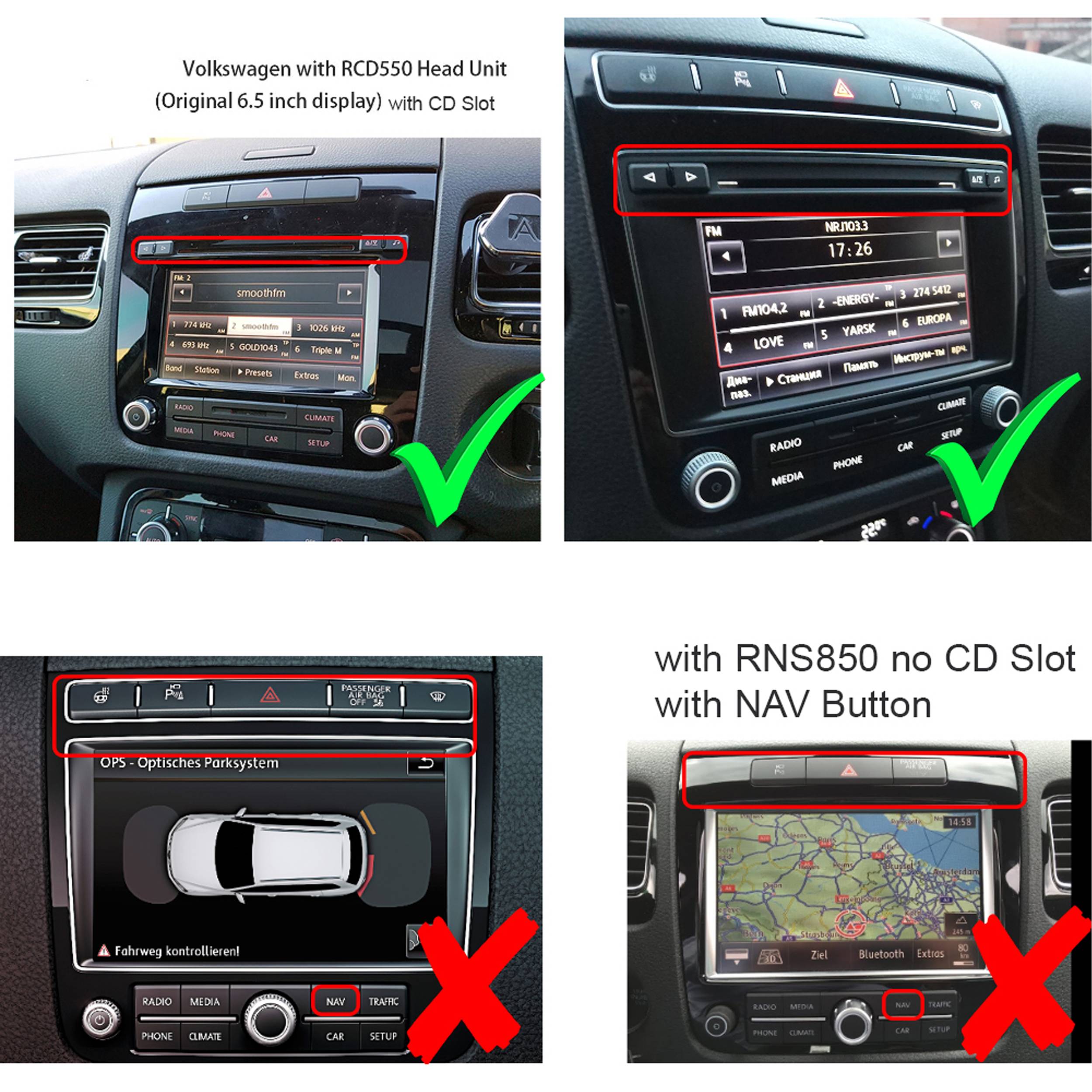 Für VW Touareg 2 RCD510 RCD550 7" Touchscreen Android Autoradio GPS Navi CarPlay