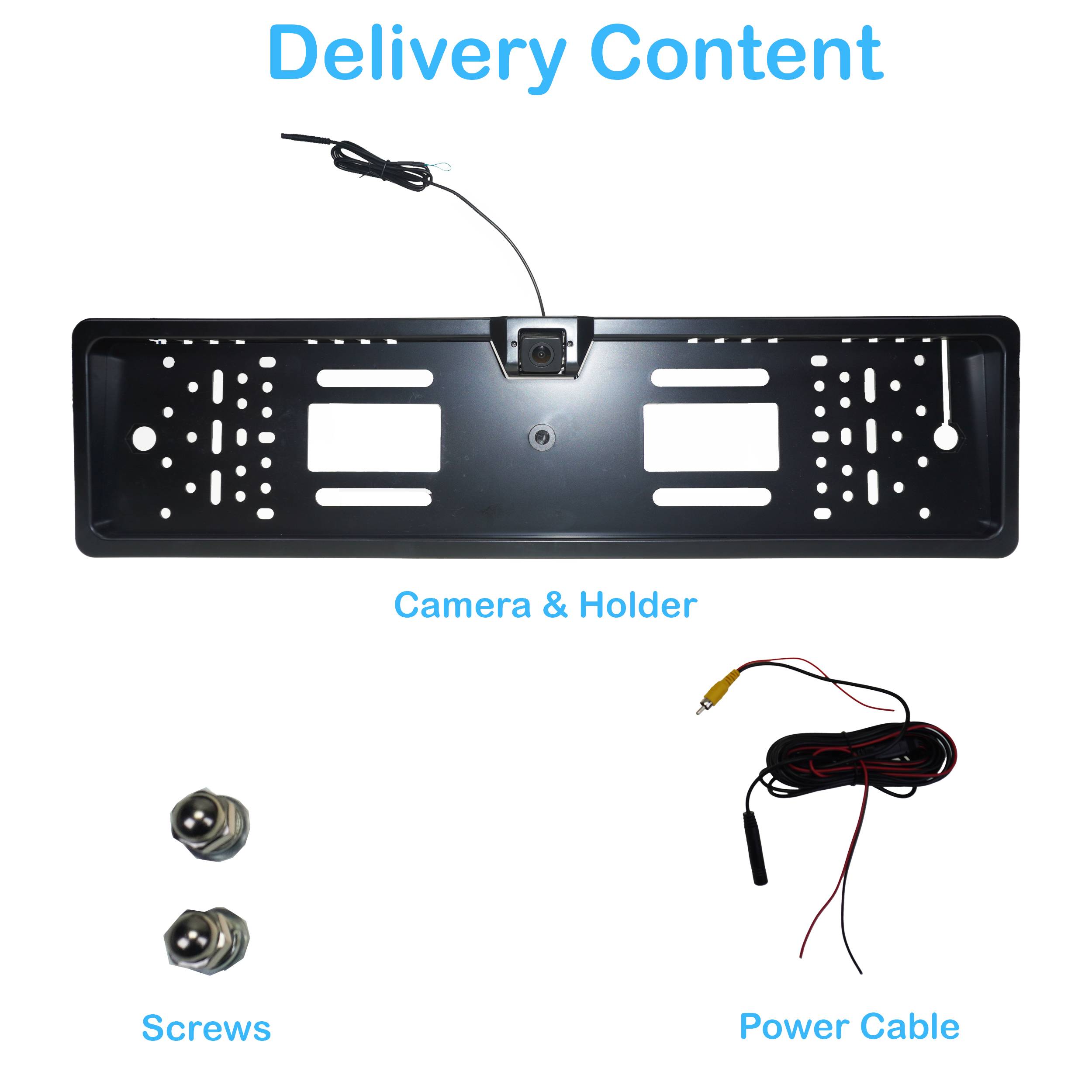 EU KFZ Kennzeichenhalterung Front/Rückfahrkamera mit Abstandanzeige