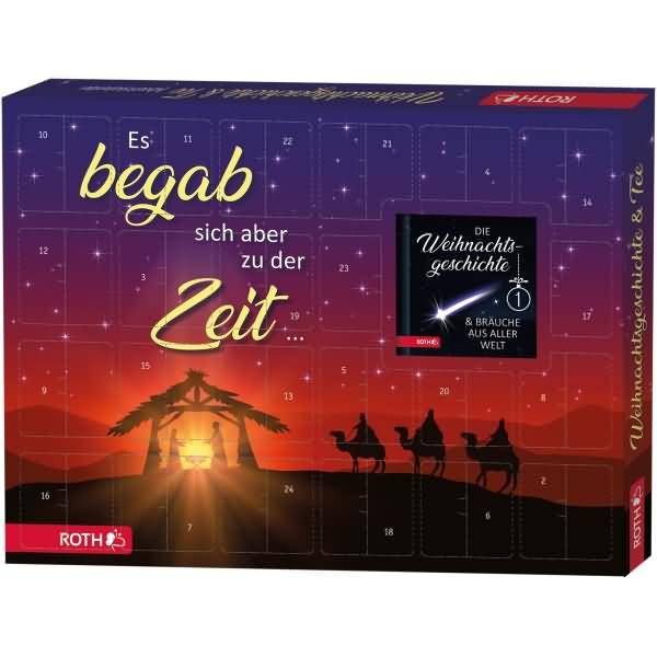 Adventskalender 'Tee-Adventskalender - Die Weihnachtsgeschichte' bestückt