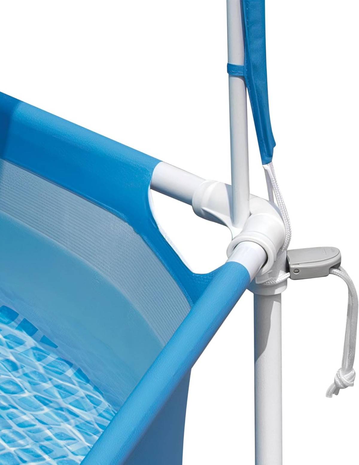 INTEX 28209NP - Metal Frame Pool mit Überdachung (183x38cm) mit Wassersprüher Kinderpool Planschbecken