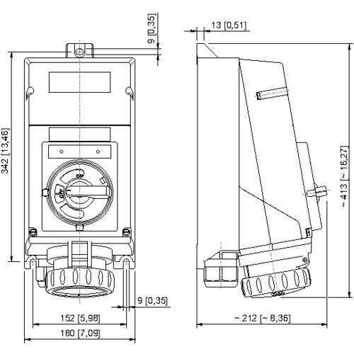 Stahl Wandsteckdose 8579/31-409 #270907