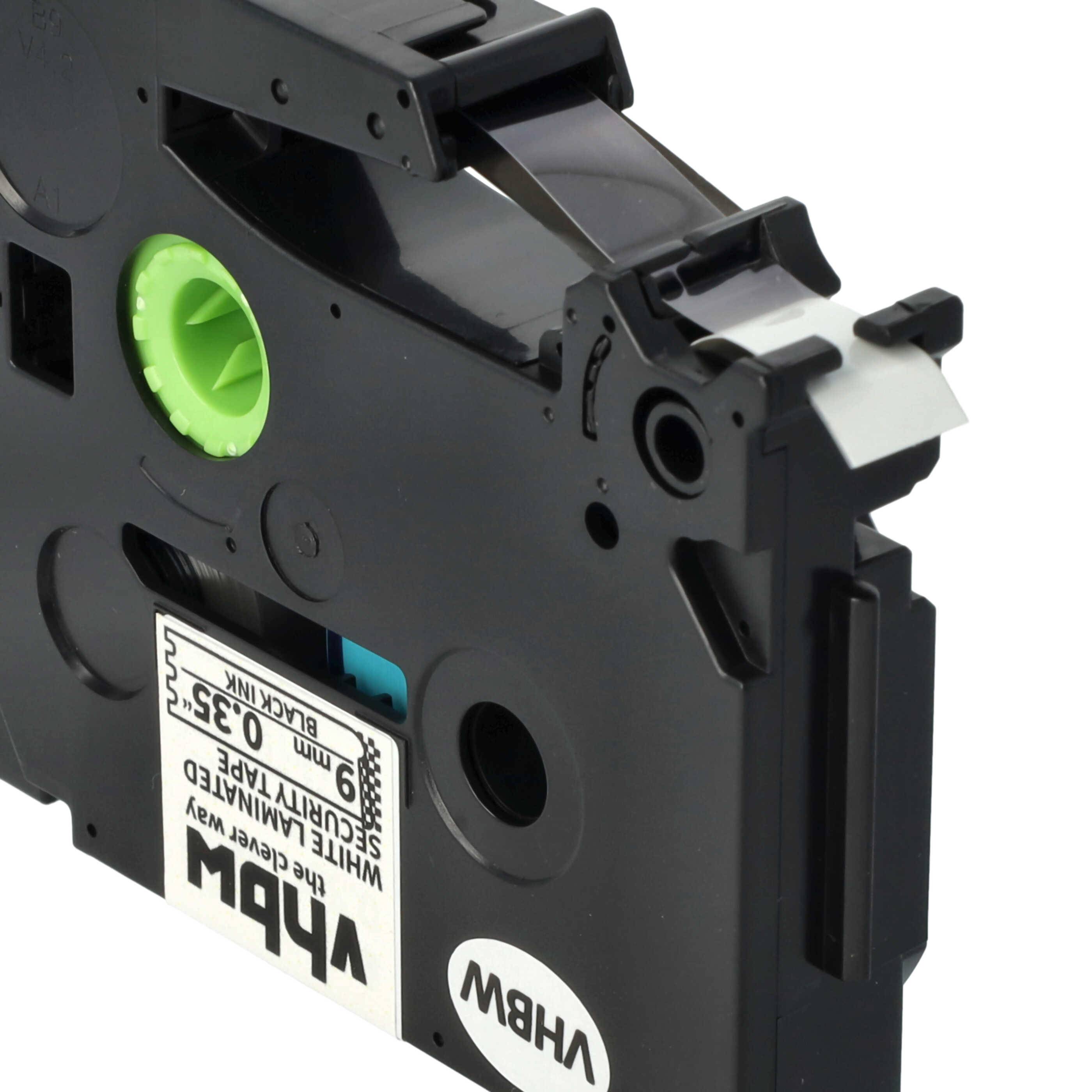 vhbw Schriftband-Kassette Ersatz für Brother TZE-SE2, TZ-SE2 für Etiketten-Drucker 8m x 9mm Schwarz auf Weiß Sicherheitsband