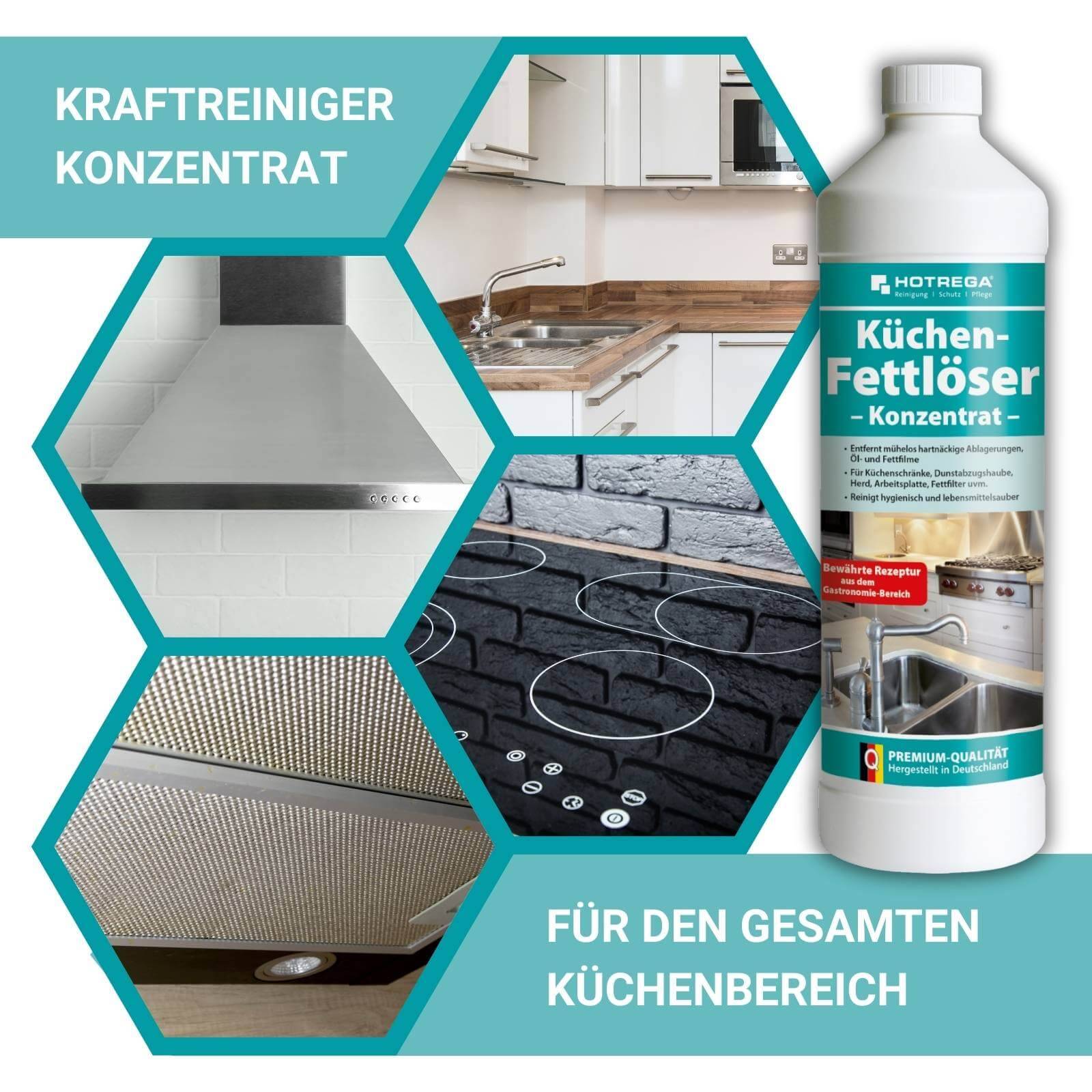 HOTREGA Küchen Fettlöser Konzentrat Set 4-teilig