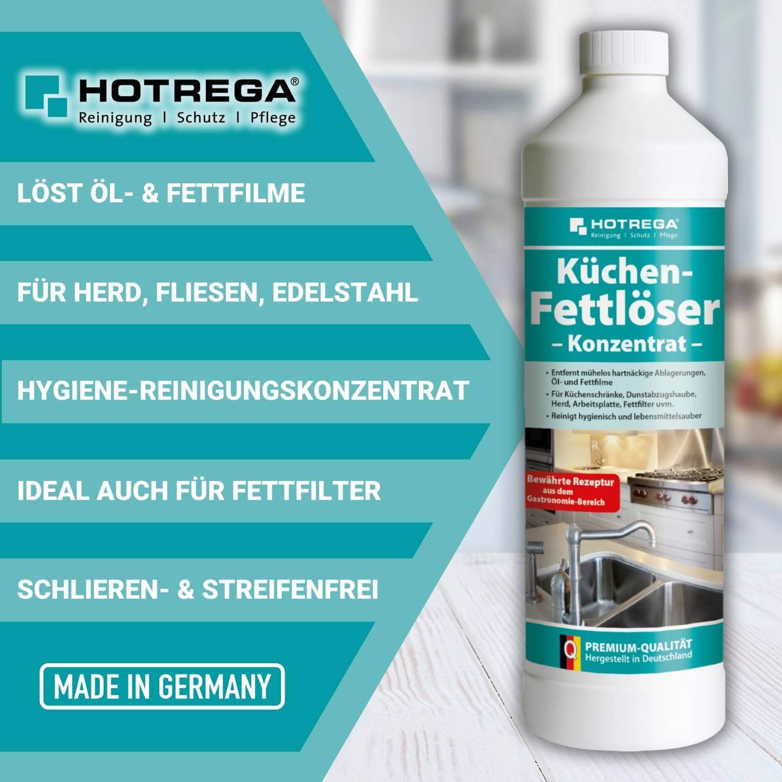 HOTREGA Küchen Fettlöser Konzentrat Set 4-teilig