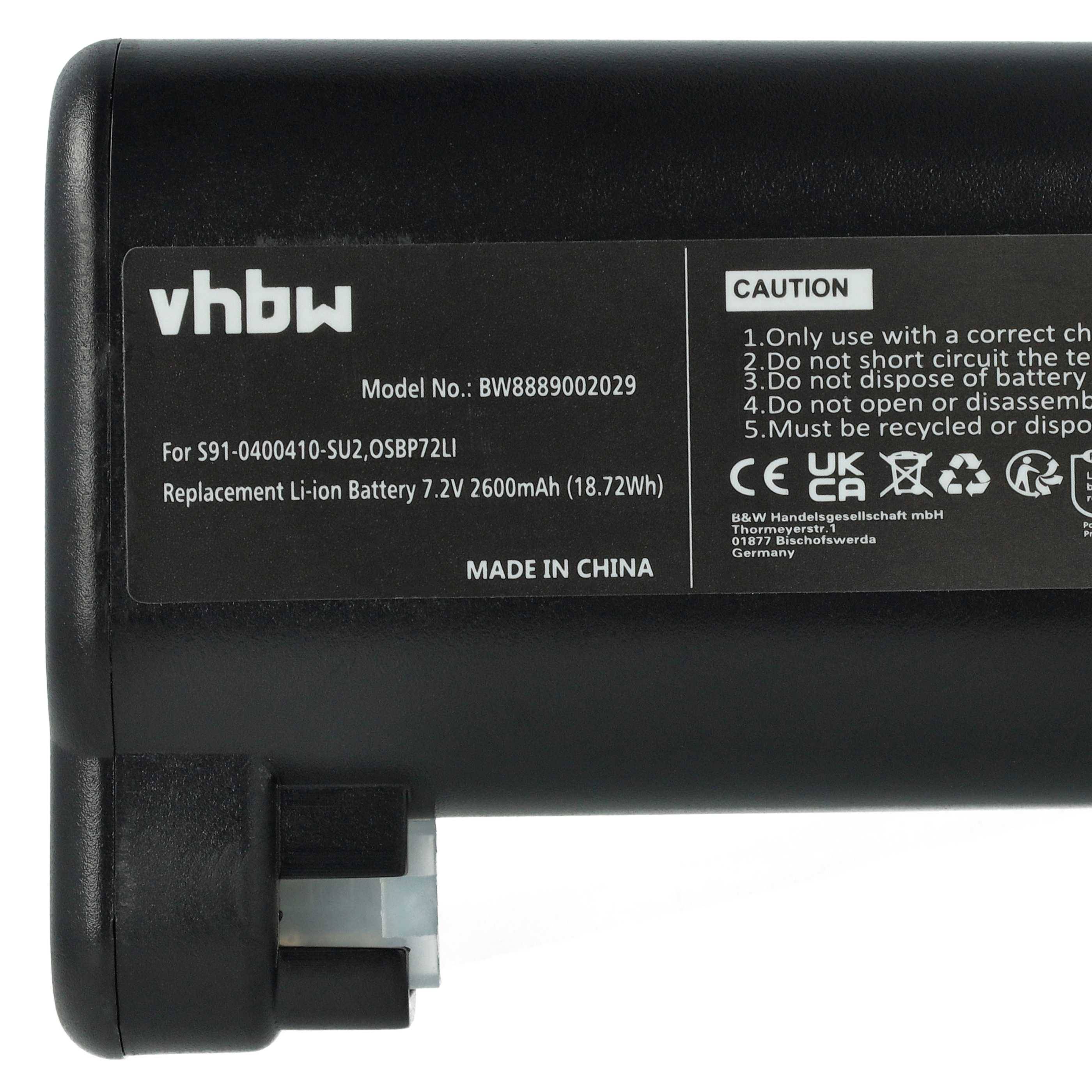 vhbw Akku kompatibel mit Electrolux 900277482, 900277469, 900277466, 900277292, 900277484 Saugroboter (2600 mAh, 7,2 V, Li-Ion)