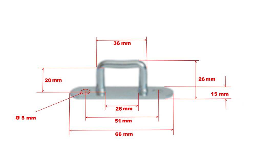 10 Stück - Bügel-/ Riemenkrampen - 36x26 mm - Planenhaken - Stahl verzinkt