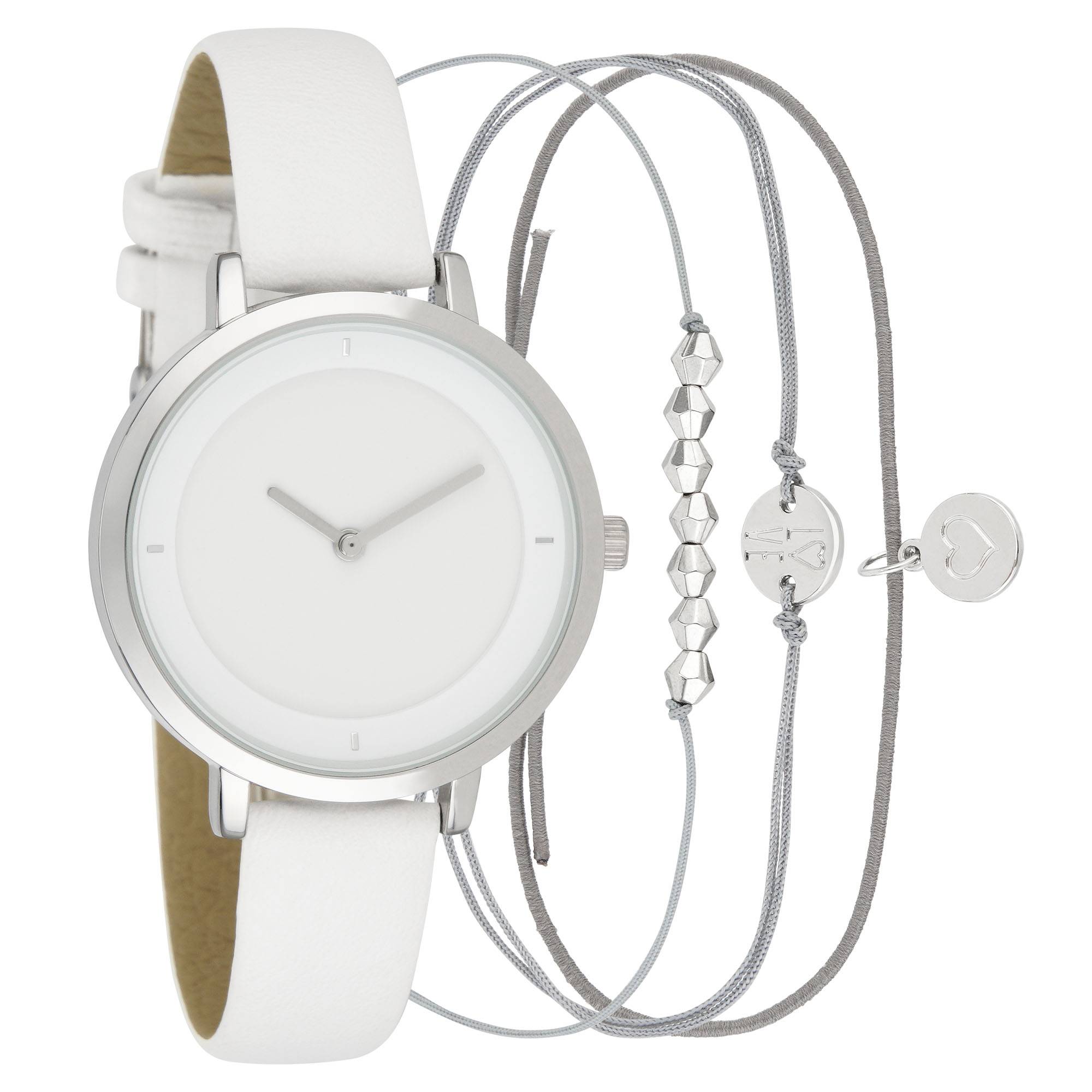 Moderne Damenarmbanduhr mit Lederarmband & schönem Schmuckset Ostergeschenk Quarzuhrwerk Damenuhr Geschenkset Ostergeschenk