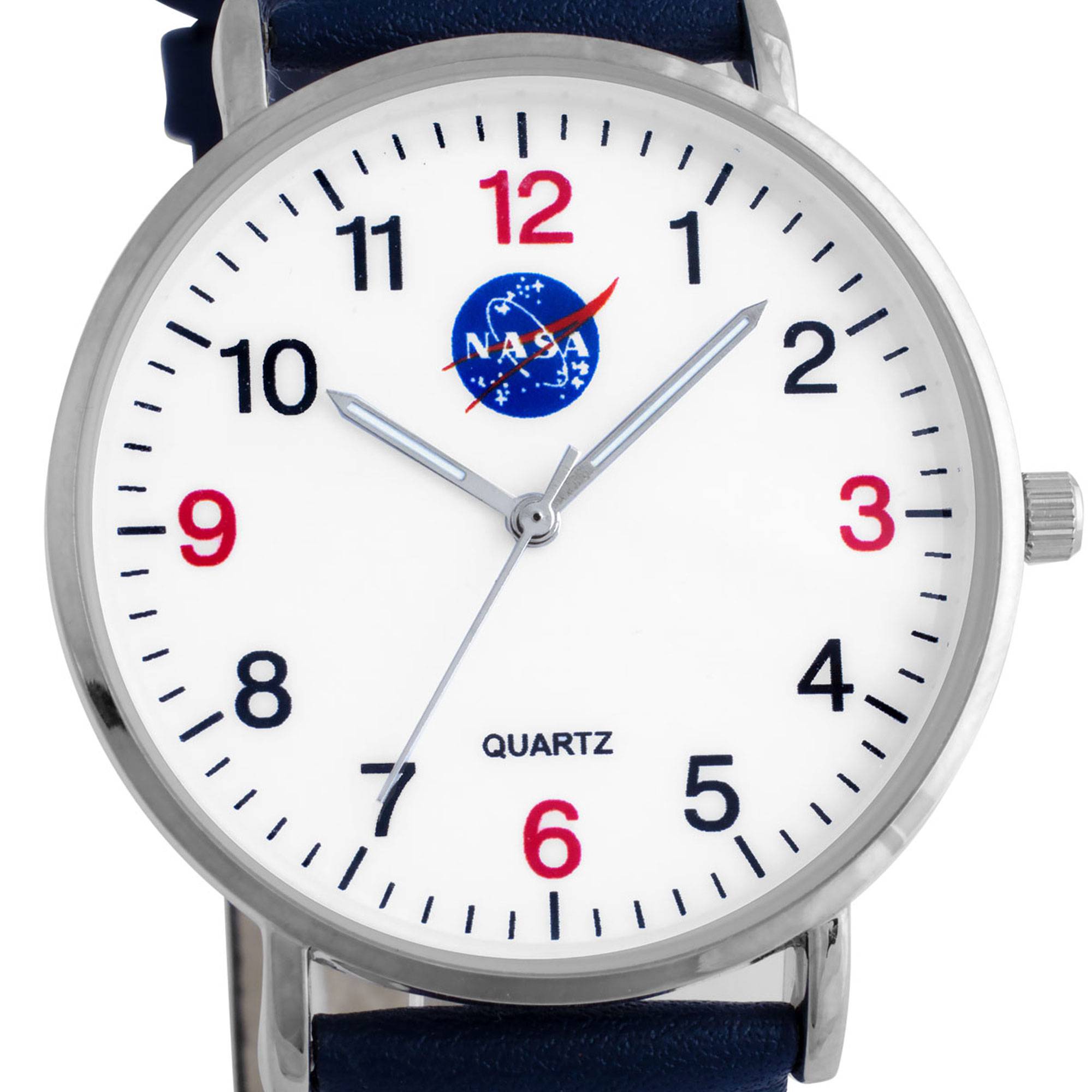 NASA Damenarmbanduhr mit Lederarmband Astronaut Weltall Quarzuhr 36 mm Japanisches Quarzuhrwerk - 2-MV1422-3