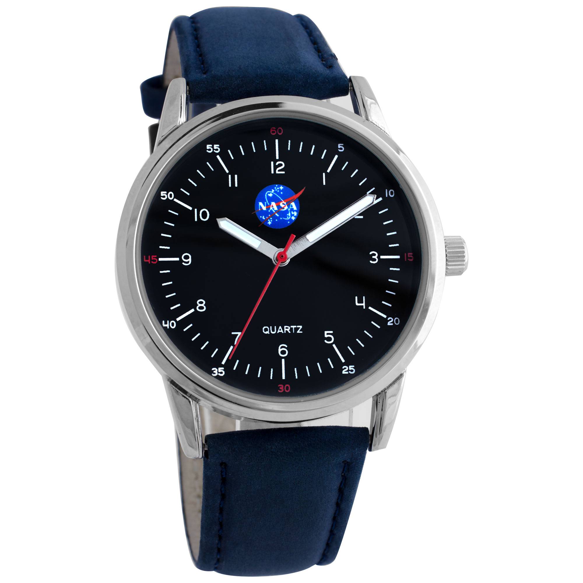 NASA Herrenarmbanduhr mit Lederarmband Astronaut Weltall Quarzuhr 40 mm Japanisches Quarzuhrwerk - 2-MV1422-1