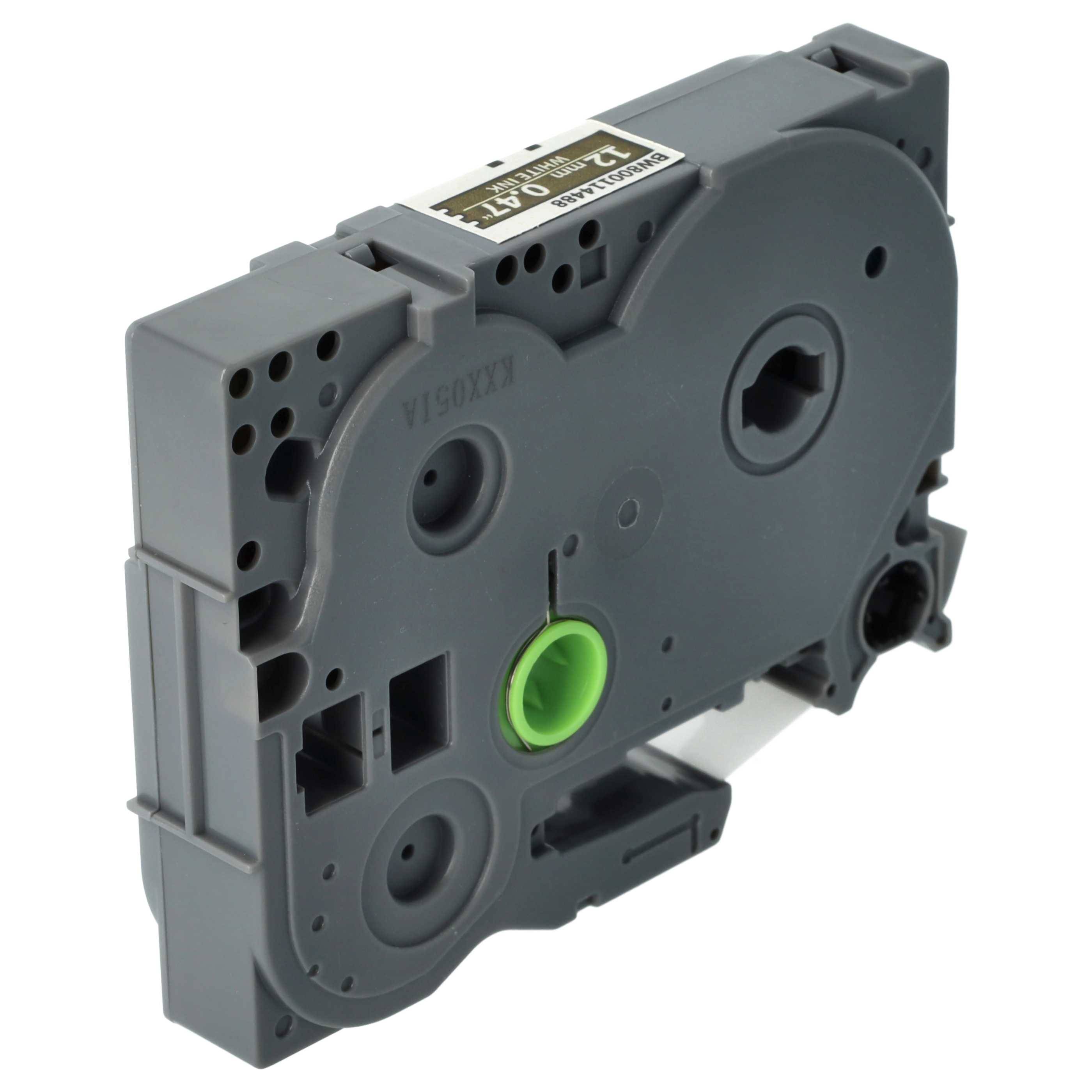 vhbw 1x Schriftband-Kassette kompatibel mit Brother PT 1900, 1910, 1950, 1880, 1850VP, 18R, 18RKT Etiketten-Drucker 12mm Weiß auf Satin-Gold
