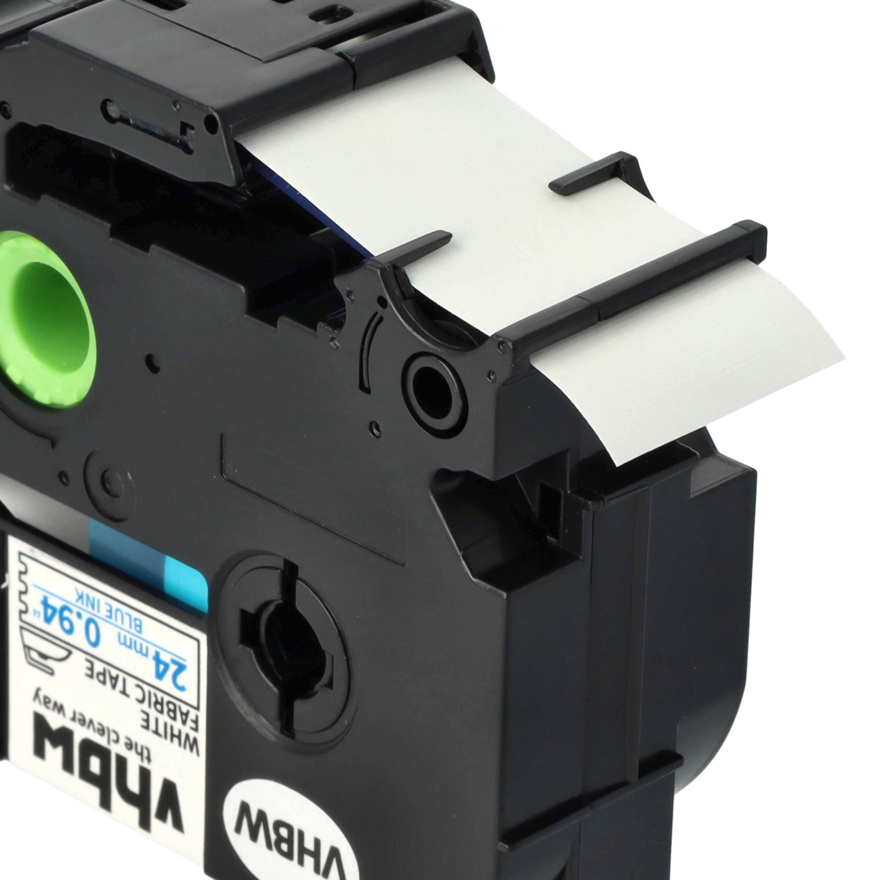 vhbw Schriftband-Kassette kompatibel mit Brother PT 2470, 200-Series, 2460, 2450, 2400, 220 Etiketten-Drucker 3m x 24mm Blau auf Weiß, Aufbügelband