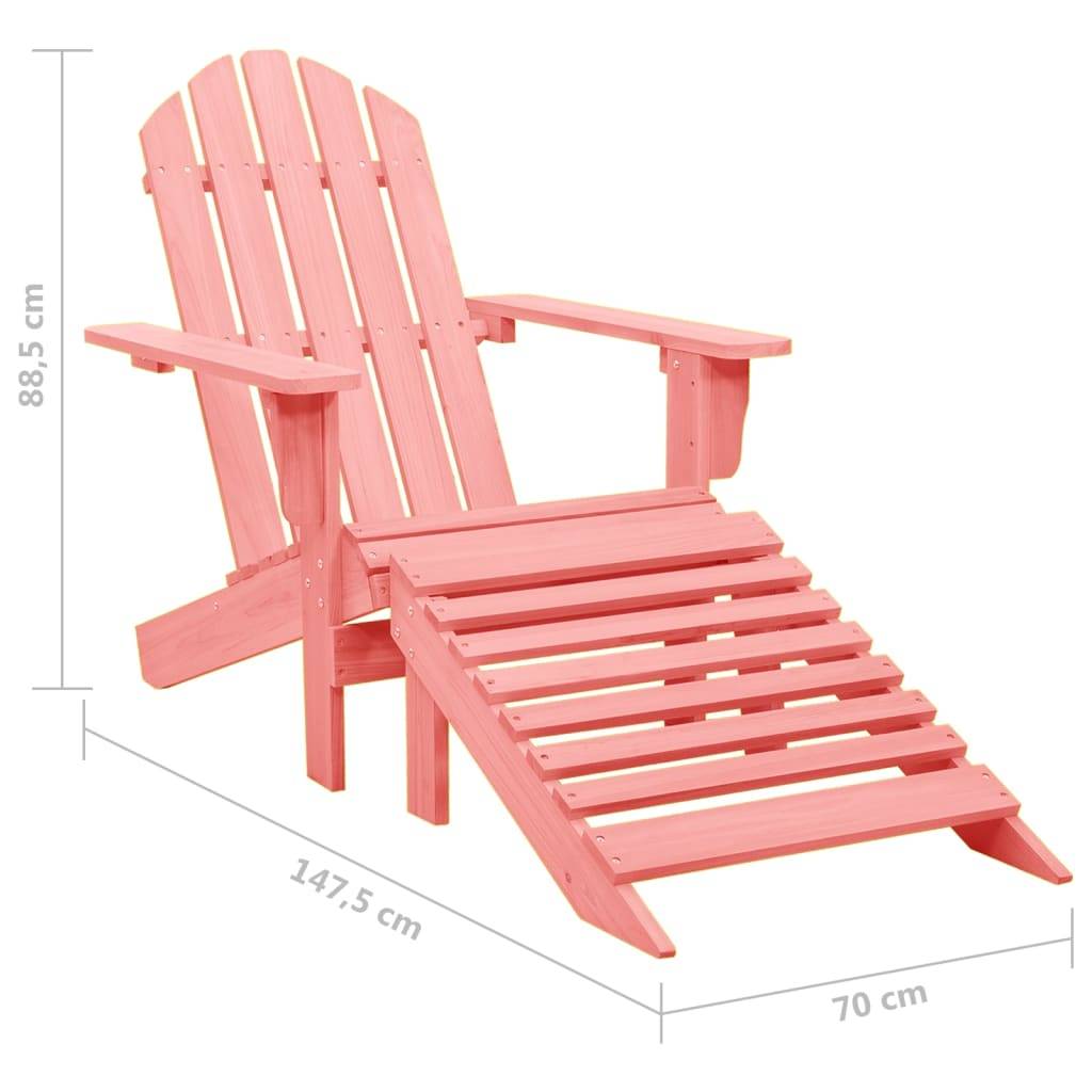 vidaXL Adirondack-Gartenstuhl mit Fußteil Massivholz Tanne Rosa
