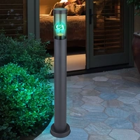 Standleuchte Edelstahl Sockelleuchte rauch anthrazit Außen Garten Stehlampe, App Steuerung dimmbar, 1x Smart RGB LED 10W 806Lm, DxH 7,6x80 cm Standleuchte Edelstahl Sockelleuchte rauch anthrazit Außen Garten Stehlampe, App Steuerung dimmbar, 1x Smart RGB LED 10W 806Lm, DxH 7,6x80 cm