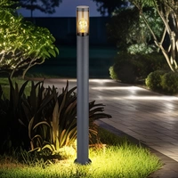 Wegeleuchte Pollerleuchte außen Gartenlampen anthrazit IP44, Standleuchte Terrasse Balkon, Edelstahl rauchfarben, 1x E27 Fassung, DxH 12,7x110cm Wegeleuchte Pollerleuchte außen Gartenlampen anthrazit IP44, Standleuchte Terrasse Balkon, Edelstahl rauchfarben, 1x E27 Fassung, DxH 12,7x110cm