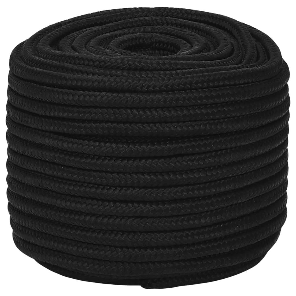 vidaXL Arbeitsseil Schwarz 14 mm 25 m Polyester