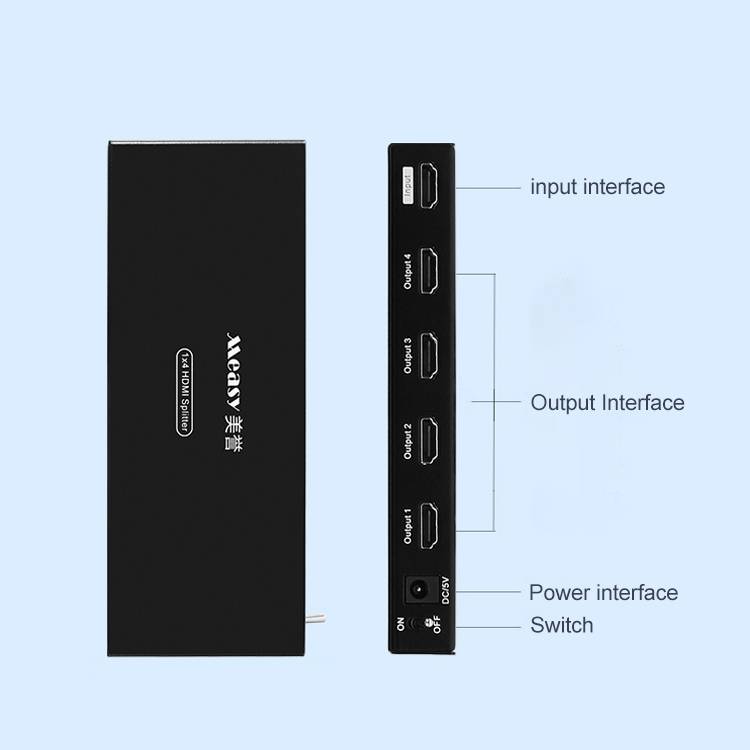 Measy SPH104 simultaner HDMI Display Splitter 1 IN 4 OUT 4K Schwarz