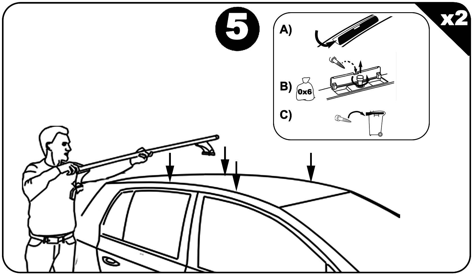 Dachbox VDPCA320 320Ltr carbonlook + Stahl Dachträger Aurilis VDP kompatibel mit für Citroen C4 I (5Türer) 2004-2010