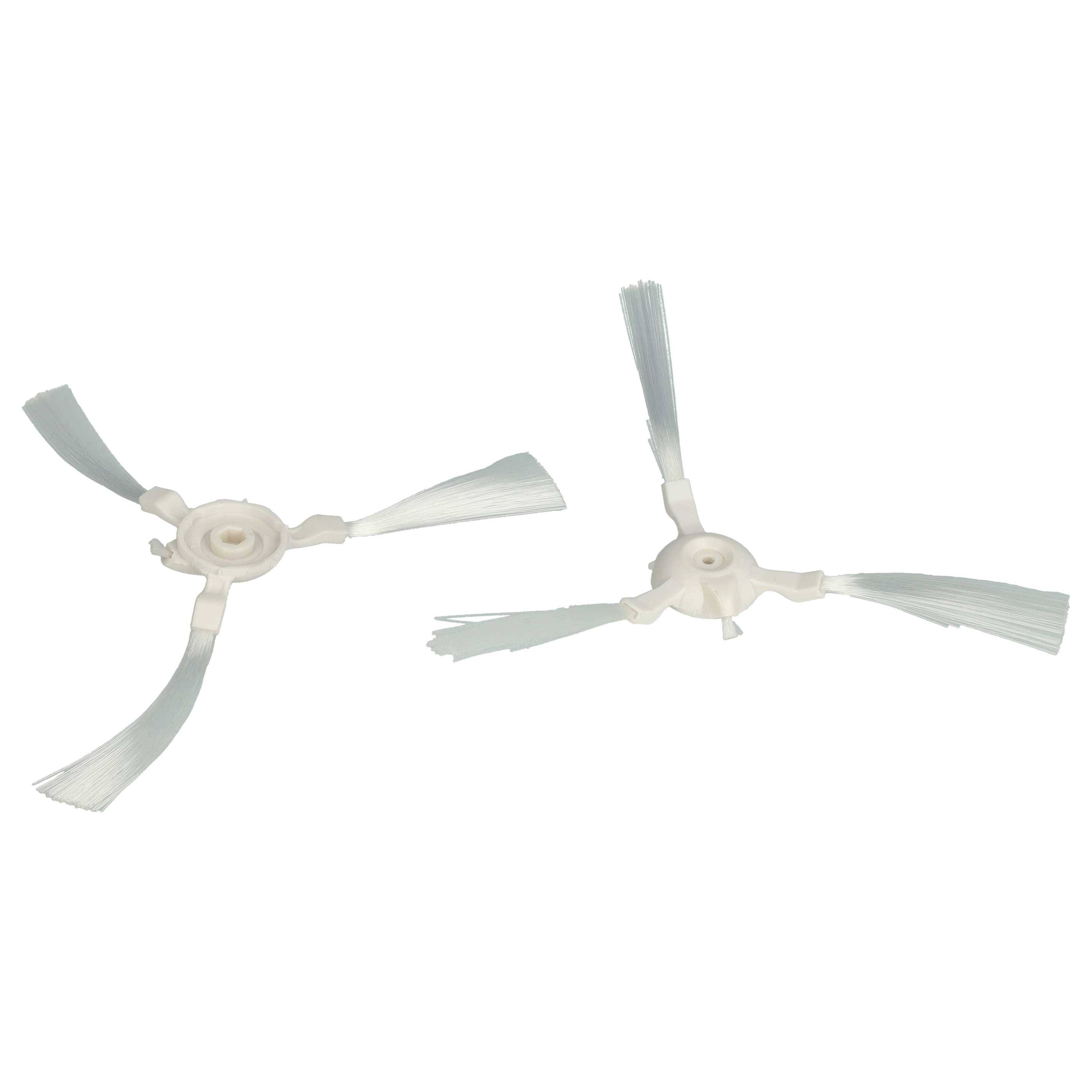 vhbw 2x Seitenbürste kompatibel mit Tefal Explorer 20 RG6875WH, RG6825WH Saugroboter - Reinigungsbürsten Set, weiß