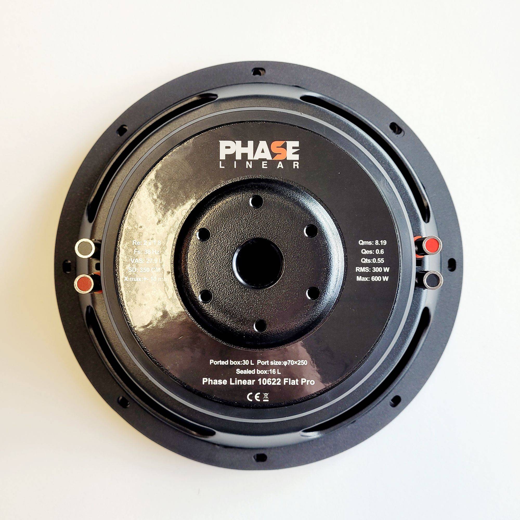 Phase Linear 10 Zoll Flach-Subwoofer 600 Watt 2x2 Ohm – 25 cm für kleine Gehäuse