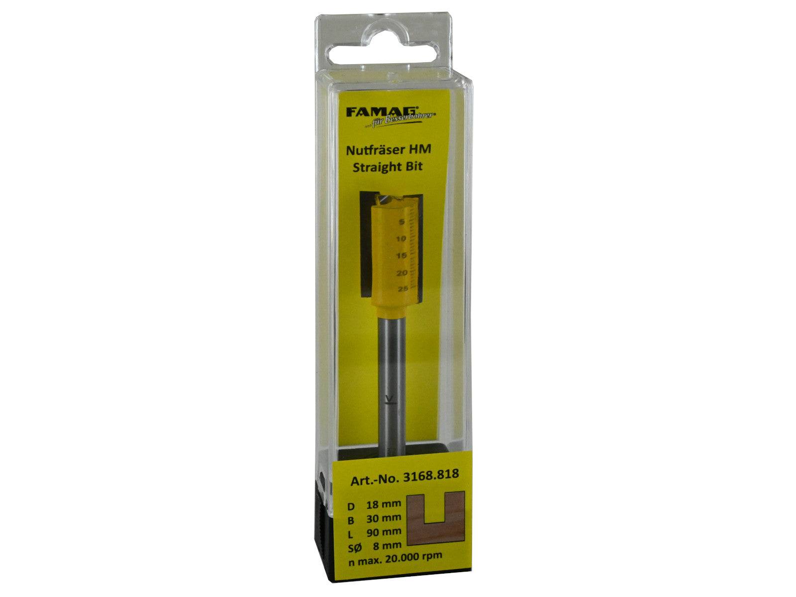Famag Nutfräser HM, lange Ausführung 3168.816 - 16mm - 30mm