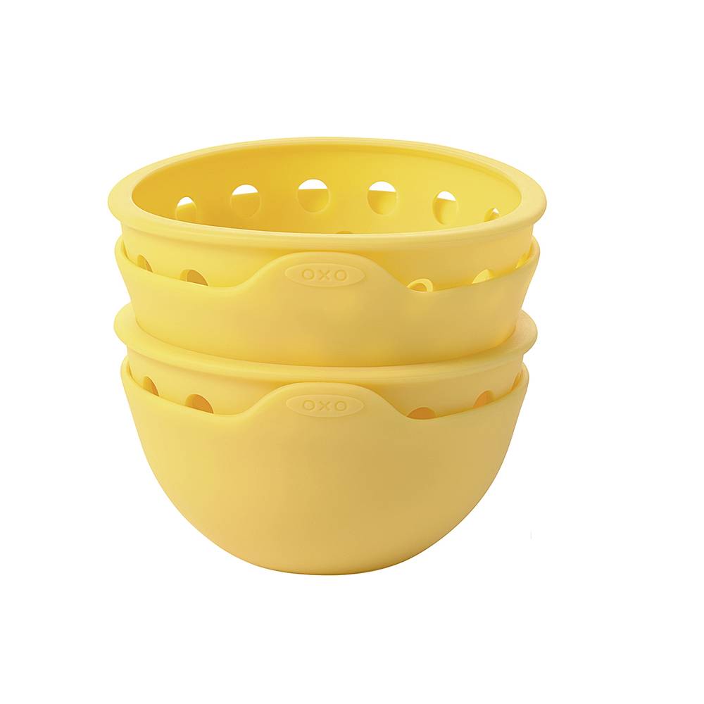 OXO 11207000MLNYKEU Eier-Pochierer Silikon, gelb (2er Pack)