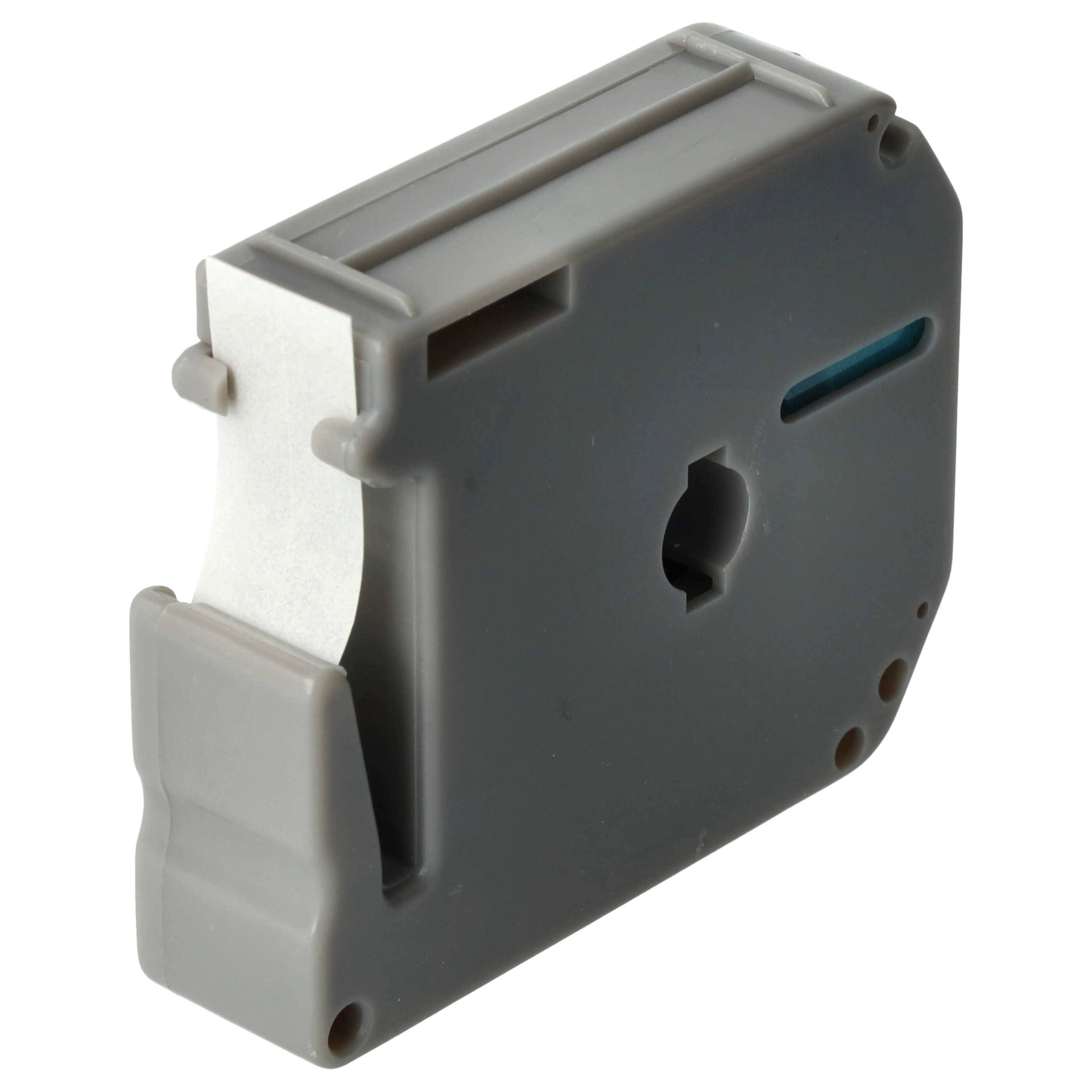 vhbw Schriftband-Kassette kompatibel mit Brother PT 100, 55, 45M, 60, 110, 55BM, 55S, 65, 65SB Etiketten-Drucker 8m x 12mm Schwarz auf Transparent