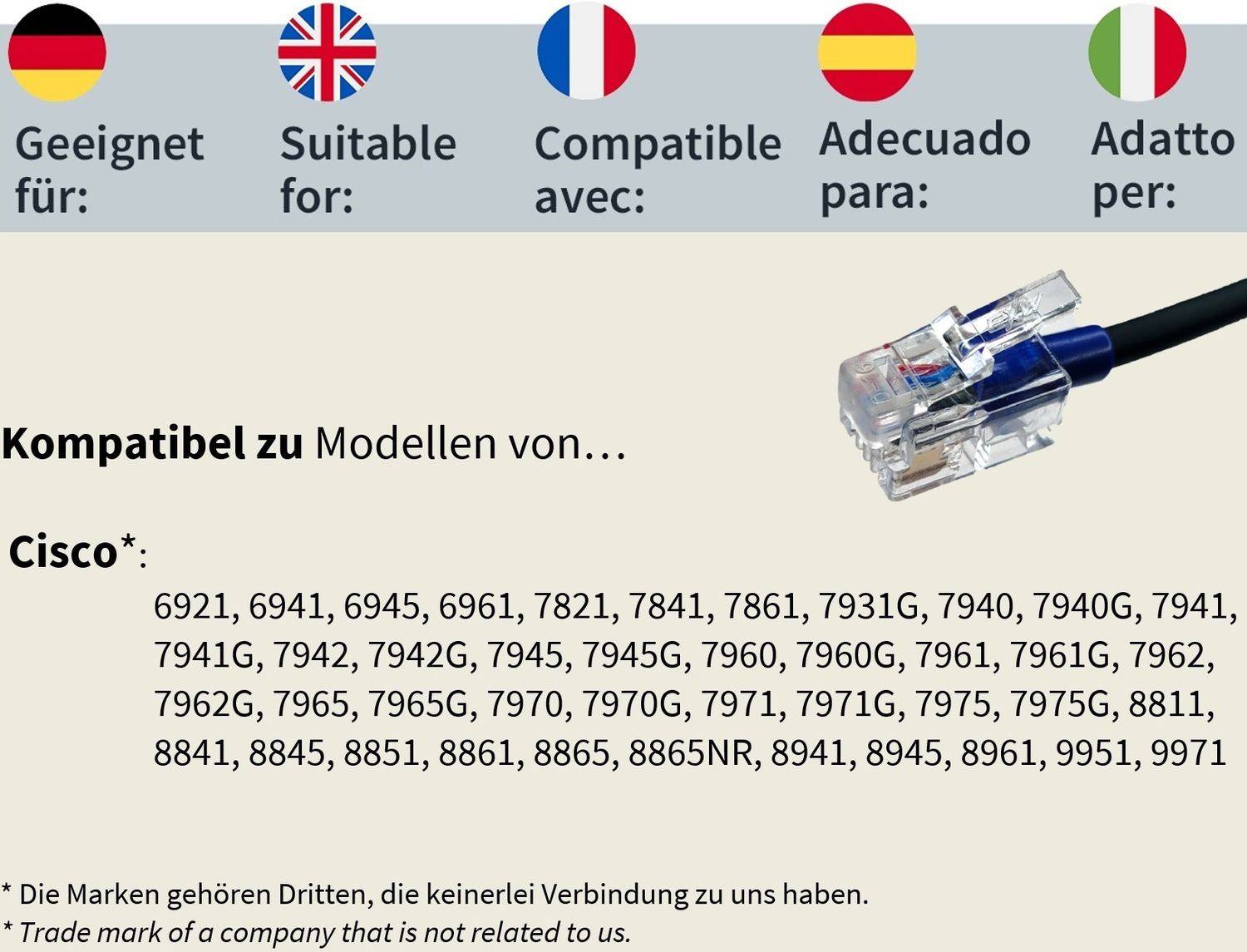 RJ-Kabel kompatibel mit Cisco Telefon
