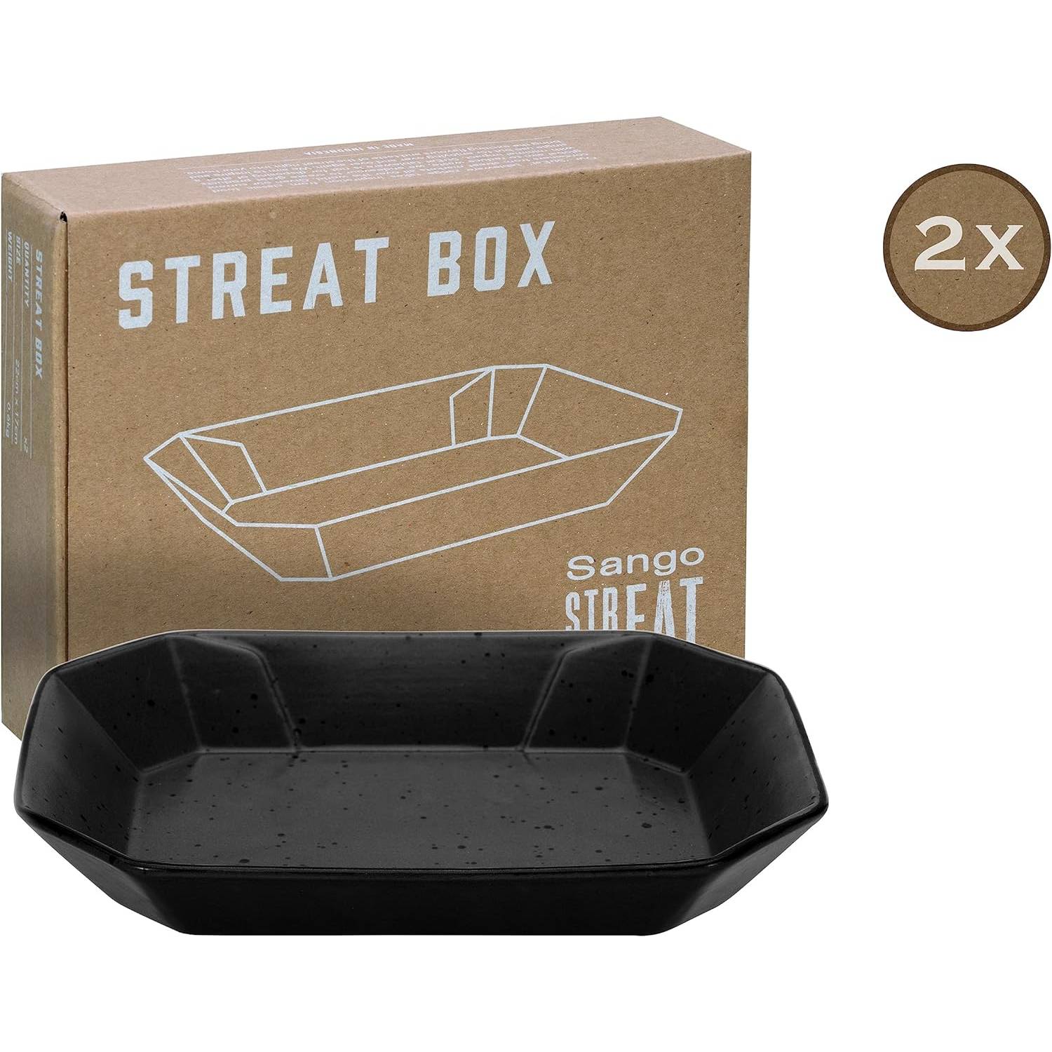 CreaTable 33958 Streat Food Streat Box Servierschale, schwarz (1 Set)