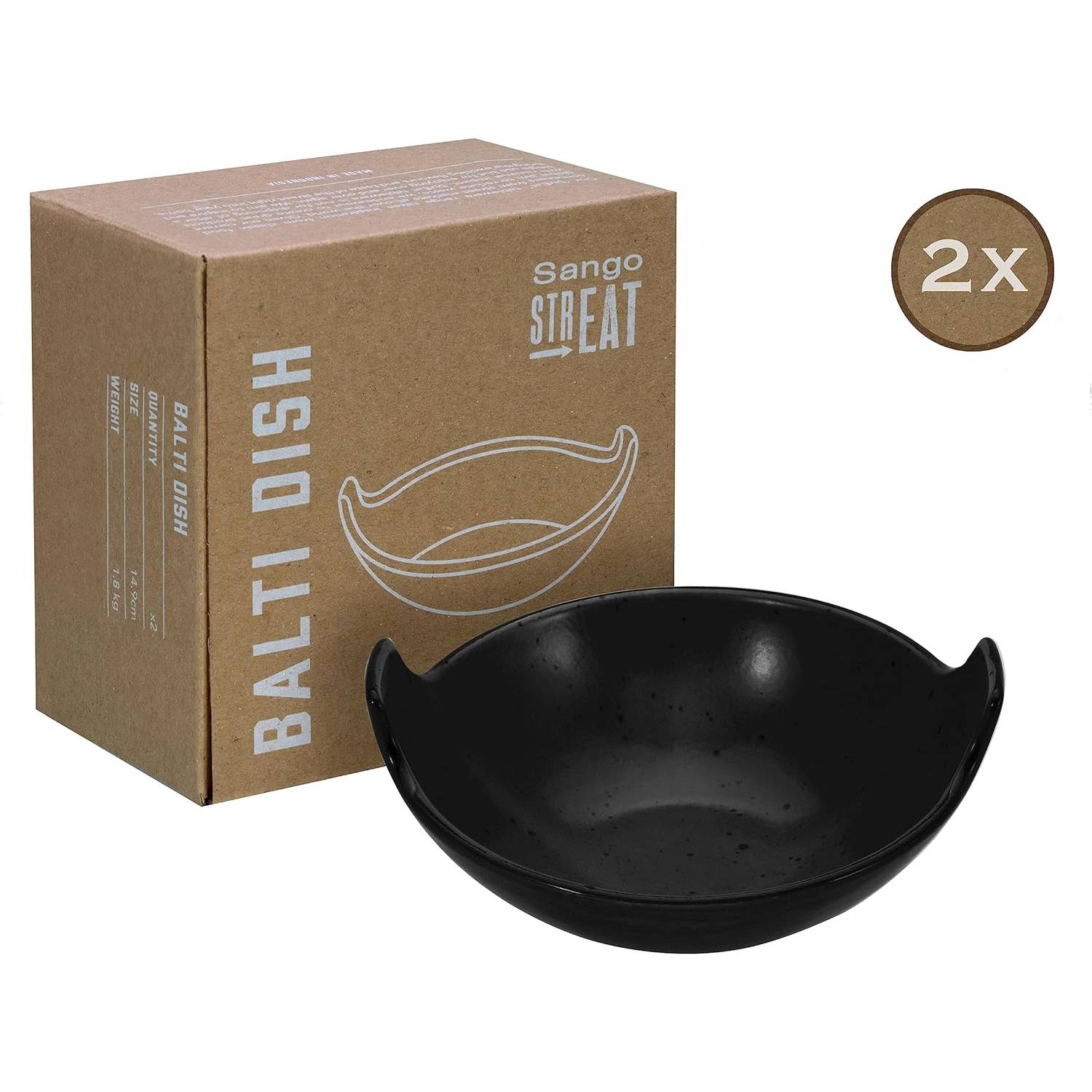 CreaTable 33965 Streat Food Streat Balti Dish Schüssel, schwarz (1 Set)
